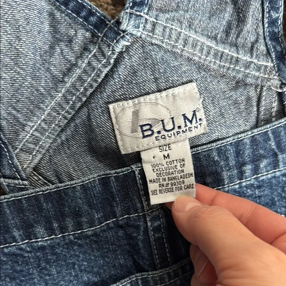 B.U.M. Equipment Vintage Women’s Medium Blue Denim Overalls - Picture 5 of 8